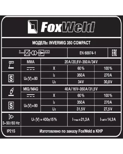 Сварочный полуавтомат Invermig 350 Compact