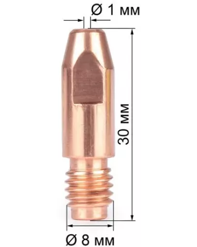 Наконечник Varteg M8х30х1.0 (140.0313/MD0005-10, пр-во FoxWeld/КНР)