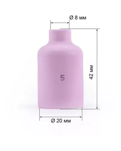 Varteg Сопло керам. 8,0мм № 5 газ.линза (701.0421/ТС0032, 42мм, пр-во FoxWeld/КНР)