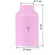 Varteg Сопло керам. 11,0мм №7 газ.линза (701.0423/ТС0034, 42мм, пр-во FoxWeld/КНР)
