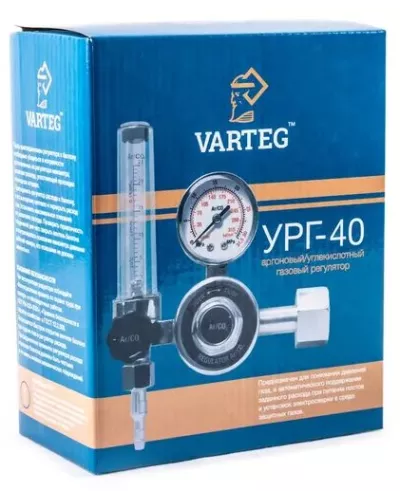 Регулятор расхода газа VARTEG УРГ-40 (аргоновый/углекислотный)