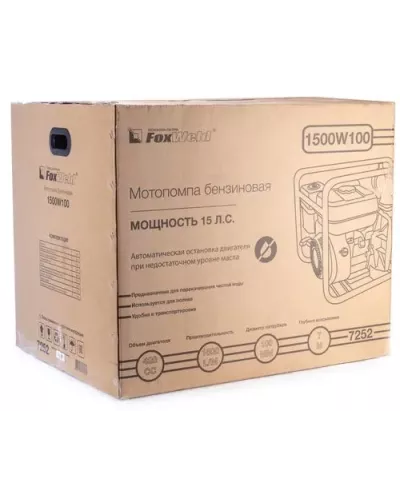 Мотопомпа бензиновая FoxWeld 1500W100