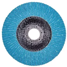 Круг лепестковый для шлифования по нержавеющей стали FTL Ergo 27 цирконий 125 х 22,2 мм P120