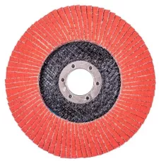 Круг лепестковый с керамическим абразивом для шлифования по нержавеющей стали FTL Everest 27 125 х 22,2 мм P100