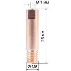 Наконечник М6х25х1.0 прямой (AL) (141.0006/MD0009-60)