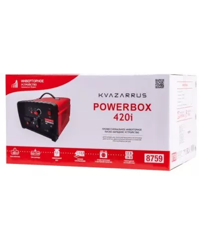 Инверторное пуско-зарядное устройство KVAZARRUS PowerBox 420i, таймер, цветная коробка