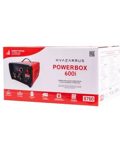 Инверторное пуско-зарядное устройство KVAZARRUS PowerBox 600i, таймер, цветная коробка