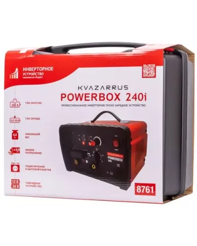 Инверторное пуско-зарядное устройство KVAZARRUS PowerBox 240i, таймер, пластиковый кейс