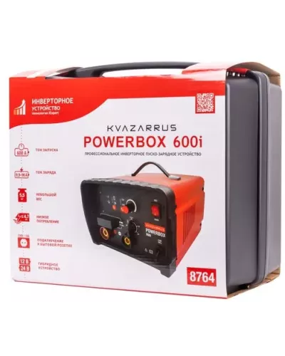 Инверторное пуско-зарядное устройство KVAZARRUS PowerBox 600i, таймер, пластиковый кейс