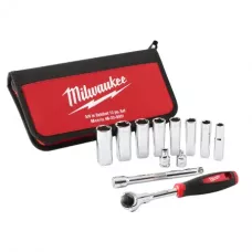 Трещотка 3/8" с набором головок Milwaukee