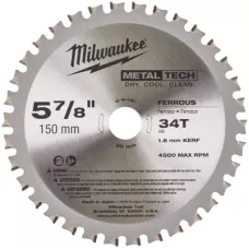 Диски для циркулярных пил по металлу F 150 x 20 x 34 - 1 шт Milwaukee
