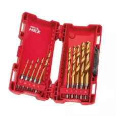 MILWAUKEE Набор сверл по металлу Milwaukee Shockwave HSS-G Tin Red Hex (10шт), арт. 48894759, набор