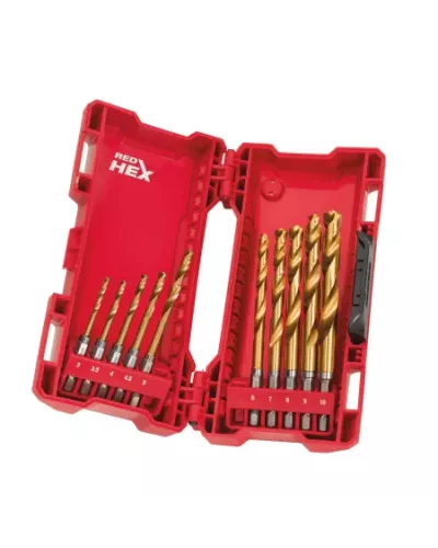 Набор сверл по металлу Shockwave Redhex HSS-G TIN (10 шт) Milwaukee