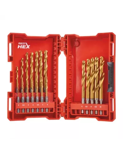 Набор сверл по металлу Shockwave Redhex HSS-G TIN (19 шт) Milwaukee