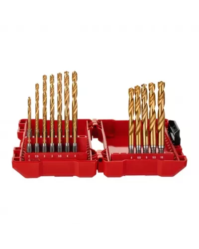 Набор сверл по металлу Shockwave Redhex HSS-G TIN (19 шт) Milwaukee