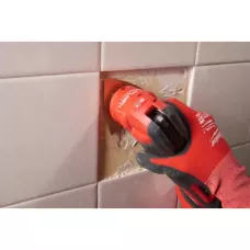 Шлифовальная насадка для мультитула Milwaukee 80 х 80 с напылением из твердосплава для грубой шлифовки плиточного клея, строительного раствора и