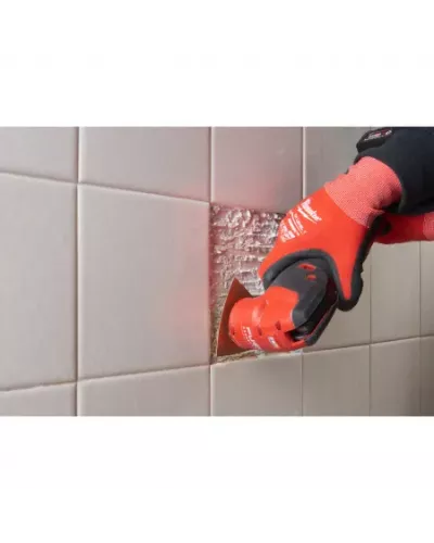 Шлифовальная насадка для мультитула Milwaukee 80 х 80 с напылением из твердосплава для грубой шлифовки плиточного клея, строительного раствора и древесины (1 шт)  (Арт. 48906054)