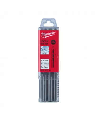 Сверла по металлу HSSR 10.0 x 133 - 10 шт Milwaukee