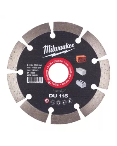 Алмазный диск профессиональной серии Milwaukee DU 115 мм  (Арт. 4932399521)