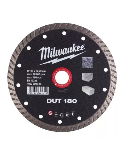 Алмазный диск профессиональной серии Milwaukee DUT 180 мм  (Арт. 4932399528)