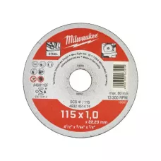 Тонкий отрезной диск по металлу Milwaukee SCS41 / 115х1х22,2  (Арт. 4932451474)