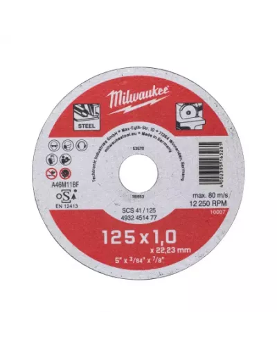 Тонкие отрезные диски по металлу SCS 41 / 125 - серия для ремонтников Milwaukee