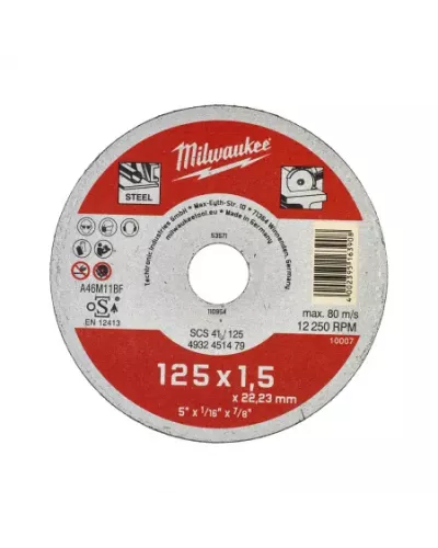 Тонкие отрезные диски по металлу SCS 41 / 125 - серия для ремонтников Milwaukee