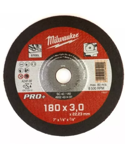 Отрезной диск по металлу Milwaukee SC41 / 180х3х22.2 PRO+ (замена для 4932490065) (Арт. 4932451493)