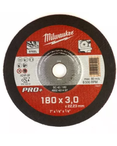 Отрезной диск по металлу Milwaukee SC42 / 180х3х22.2 PRO+ (замена для 4932490070) (Арт. 4932451497)