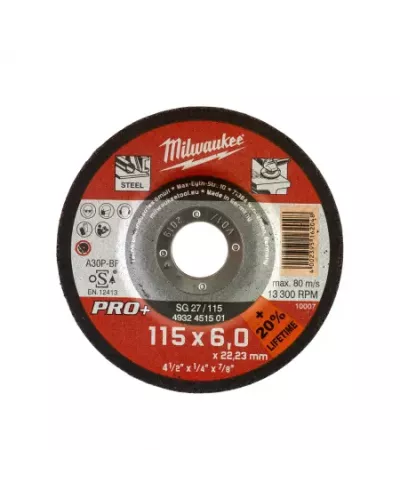 Шлифовальные диски по металлу PRO+ SG 27 / 115 Milwaukee