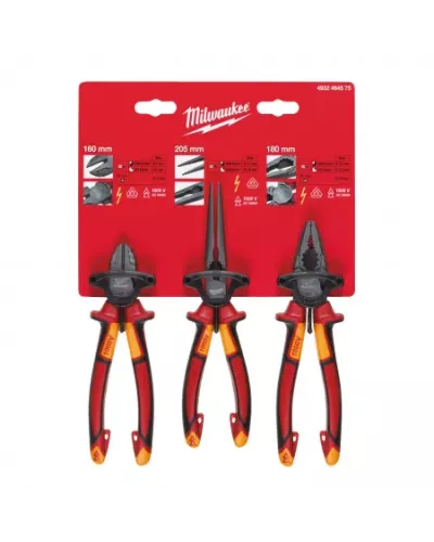 VDE 3 Piece Plier Set Milwaukee