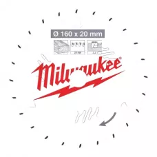 Пильный диск Milwaukee для циркулярной пилы по дереву 160x20x2,2 24 зуба  (замена для 4932327743) (Арт. 4932471290)