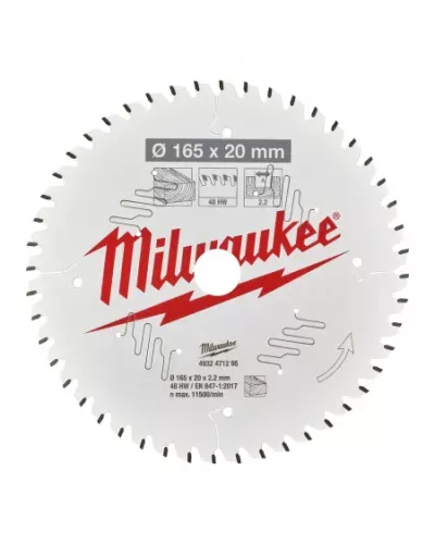 Пильные диски для ручных циркулярных пил CSB P W 165 x 20 x 2,2 x 48ATB Milwaukee