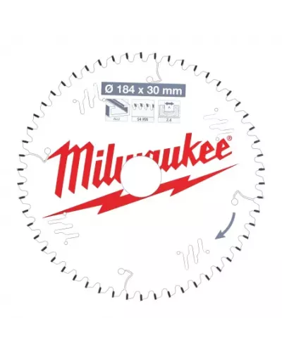 Пильный диск Milwaukee для циркулярной пилы по металлу и пластику 184x30x2,4 54 зуба  (замена для 4932352329) (Арт. 4932471299)