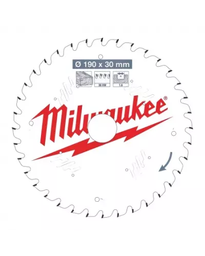 Пильный диск Milwaukee для циркулярной пилы по дереву 190x30x1,6 36 зубов  (замена для 4932327969) (Арт. 4932471301)