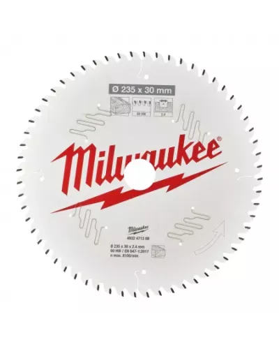 Пильные диски для ручных циркулярных пил CSB P W 235 x 30 x 2,4 x 60ATB Milwaukee