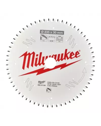 Пильный диск Milwaukee для циркулярной пилы по металлу и пластику 235x30x2,4 60 зубов  (Арт. 4932471309)
