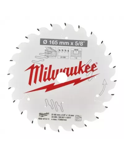 Пильные диски для ручных циркулярных пил CSB P W 165 x 15.87 x 1.6 x 24ATB Milwaukee