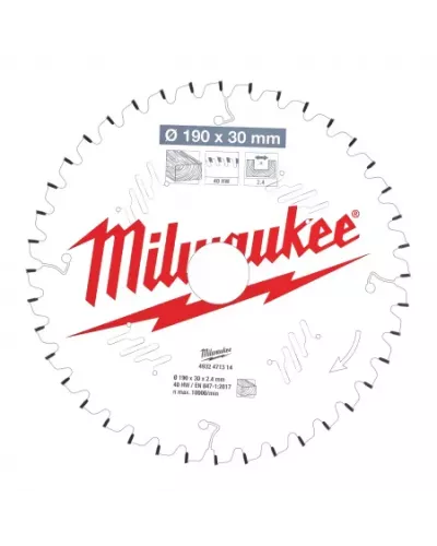 Пильный диск для торцовочной пилы 190х30 Z40, шт Milwaukee