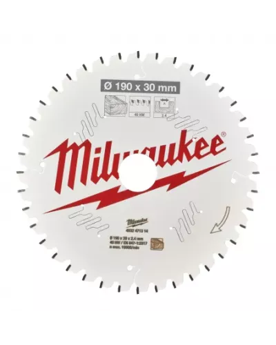 Пильный диск для торцовочной пилы 190х30 Z40, шт Milwaukee