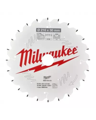 Пильный диск 216х30 24 зуба, шт Milwaukee