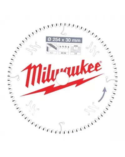 Пильные диски для торцовочных пил CSB MS Alu254 x 30 x 3,0 x 80TF neg. Milwaukee