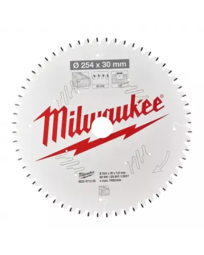 Пильные диски для торцовочных пил CSB MS W 254 x 30 x 3,0 x 60ATB neg. Milwaukee