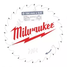 Пильный диск Milwaukee для циркулярной пилы по дереву 184x15.87x1,6 24 зуба  (Арт. 4932471378)