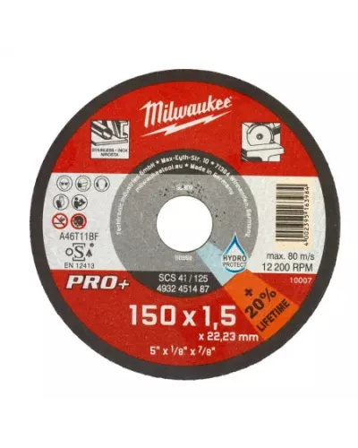 Тонкий отрезной диск по металлу Milwaukee SCS41 / 150х1,5х22,2 PRO+ (Арт. 4932471386)