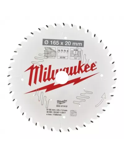 Пильные диски для ручных циркулярных пил CSB P W 165 x 20 x 1.6 x 40ATB Milwaukee