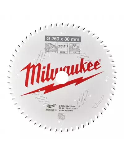 Пильные диски для торцовочных пил CSB MS W 250x30x2.8x60ATB Milwaukee