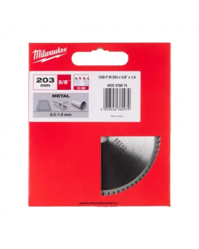 Пильный дискCSB P M 203x5/8inx1.6x70 Milwaukee