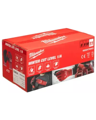 Перчатки зимние с сопротивлением порезам ур.1, 9/L Milwaukee
