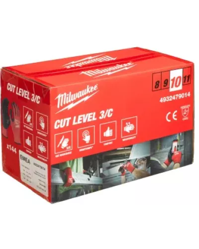 Перчатки Milwaukee с защитой от минимальных рисков, уровень 3, размер XL/10 (144 пары) (Арт. 4932479014)